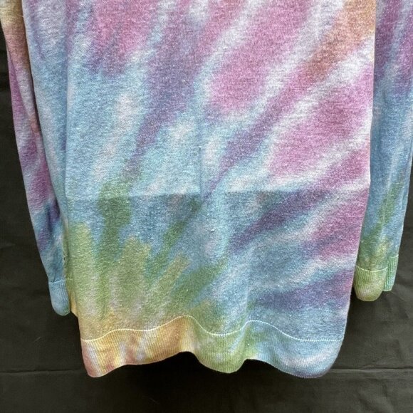Talbots Tie Dye Linen Sweater Pullover Light Weight Multicolored Crew Neck - Picture 5 of 7